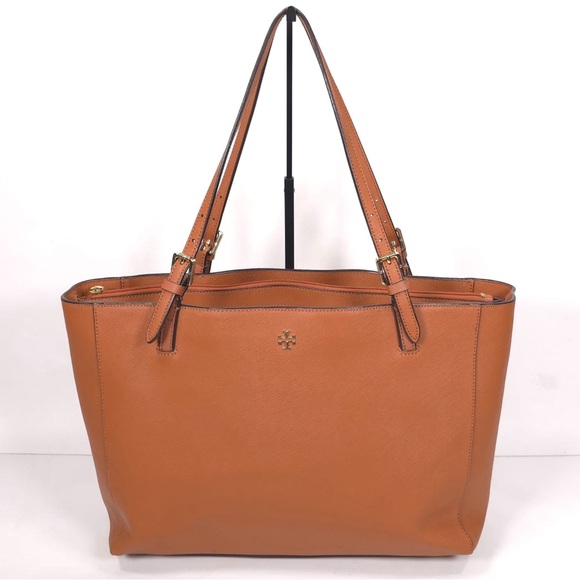 Tory Burch Handbags - TORY BURCH Brown Leather Large York Buckle Tote